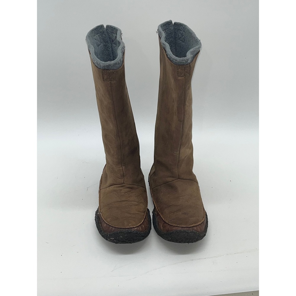 Sorel Women's‎ Brown Leather Tall Winter Boots Striped Back Size 6
